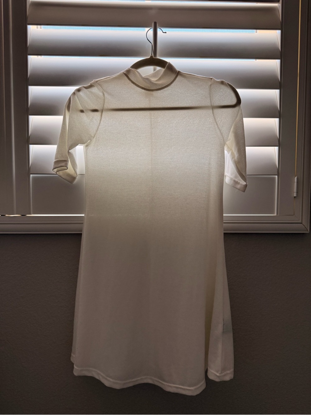 H&M Cream Midi Dress with Mock Neck